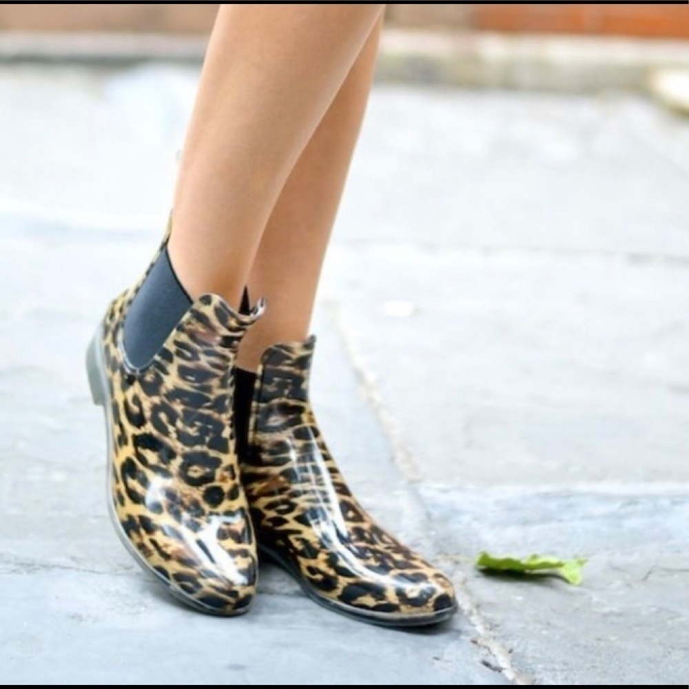 J Crew Leopard Chelsea Rain Boot NEW​​​​​​​​​​
